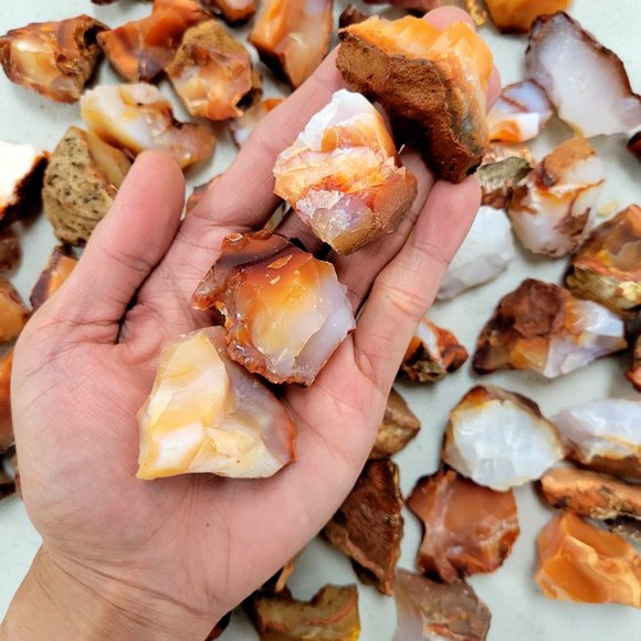 1 LB Raw Carnelian Crystal Rough Stones Bulk Wholesale Healing Gemstones - Picture 5 of 5